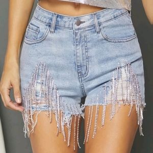 Women's rhinestone denim shorts Bramd new